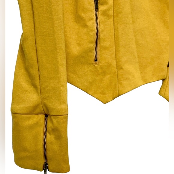 Mustard Yellow Jacket With Silver Studs Sz L - Picture 8 of 12